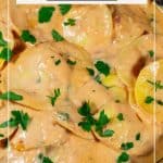 Pinterest image for ravioli sauce.