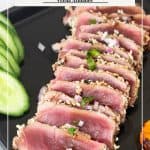Pinterest image for tuna tataki.