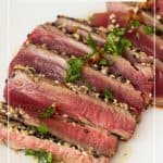 Pinterest image for tataki tuna.