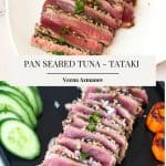 Pinterest image for tataki tuna.