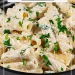 Pinterest image for making pasta white sauce.