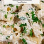 Pinterest image for white sauce pasta.