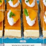 Pinterest image for mango cheesecake entremets.