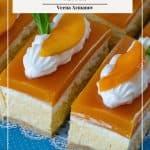 Pinterest image for mango cheesecake entremets.
