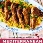 Pinterest image for Mediterranean Lamb Chops.