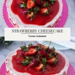 Pinterest image for no-bake cheesecake.