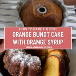 Pinterest image for Orange Bundt Cake with Orange Syrup.