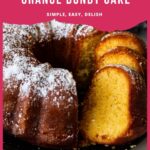 Pinterest image for Orange Bundt Cake with Orange Syrup.
