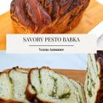 Pinterest image for pesto babka.