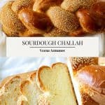 Pinterest image for sourdough challah.
