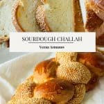 Pinterest image for sourdough challah.