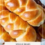 Pinterest image for challah with sourdough.