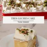 Pinterest image for Tres Leches Cake.