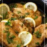 Pinterest image for chicken piccata.