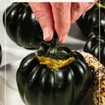 Pinterest image for acorn squash soup.
