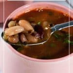 Pinterest image for bean soup.