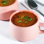 Soup bowl with beans soup.