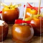 Pinterest image for caramel apples.