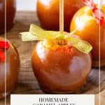 Pinterest image for caramel apples.
