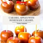 Pinterest image for caramel apples.