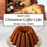 Pinterest image for Cinnamon Swirl Bundt Cake Recipe.