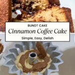 Pinterest image for Cinnamon Swirl Bundt Cake Recipe.