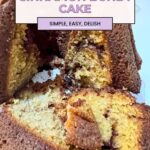 Pinterest image for Cinnamon Swirl Bundt Cake Recipe.