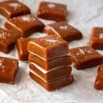 A stack of salted caramels.