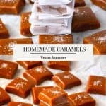 Pinterest image for homemade caramels.