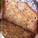 Pinterest image for a banana bread recipe.