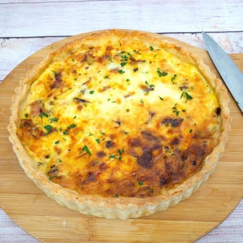 Easy Cheesy Crustless Mushroom Quiche Recipe - Veena Azmanov