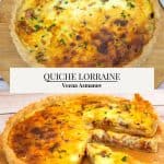 Pinterest image - quiche recipe for Lorraine.