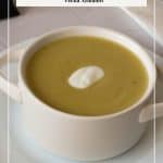 A Pinterest image for split pea soup.