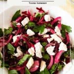 Pinterest image for beet goat cheese salad.