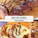 Pinterest image for biscoff lotus spread babka.