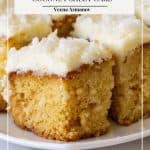 Pinterest image coconut sheet cake.