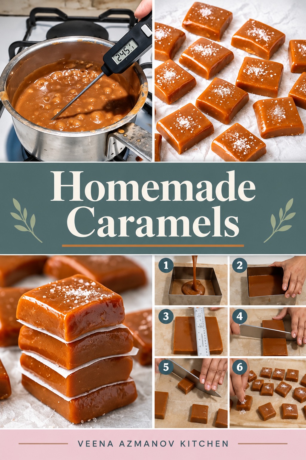 Pinterest image for Homemade Caramels - Easy Caramel Candy.