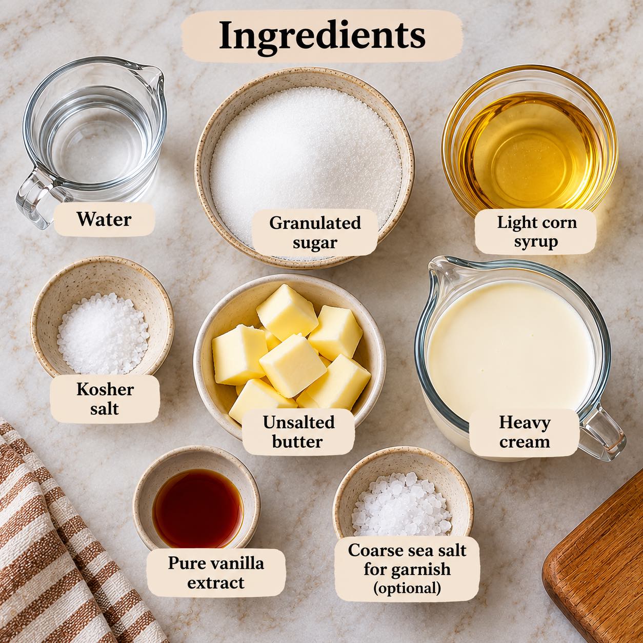 Ingredients image for Homemade Caramels - Easy Caramel Candy.