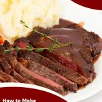 Pinterest image for - Red Wine Glazed Steak Sauce with Butter.