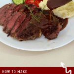 Pinterest image for - Red Wine Glazed Steak Sauce with Butter.