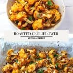 Pinterest image for baked cauliflower.