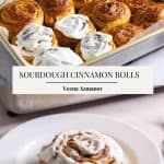 Pinterest image for cinnamon rolls with sourdough.