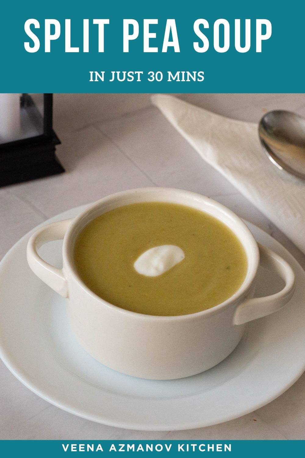 Pinterest image for Split Pea Soup Recipe.