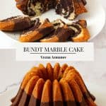 Pinterest image for bundt marble cake.
