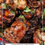 Pinterest image for chicken and chestnuts.