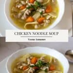 Pinterest image for chicken noodle soup.
