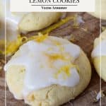 Pinterest image for glazed lemon cookies.