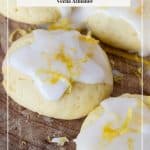 Pinterest image for frosted lemon cookies.