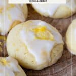 Pinterest image for frosted lemon cookies.