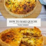 Pinterest image for a homemade quiche from scratch.